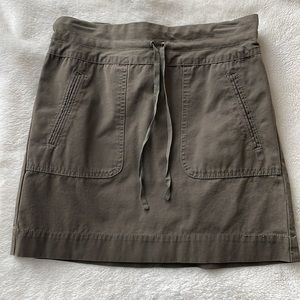 J. Crew Green Khaki Tie-Waste Mini Skirt - size 0